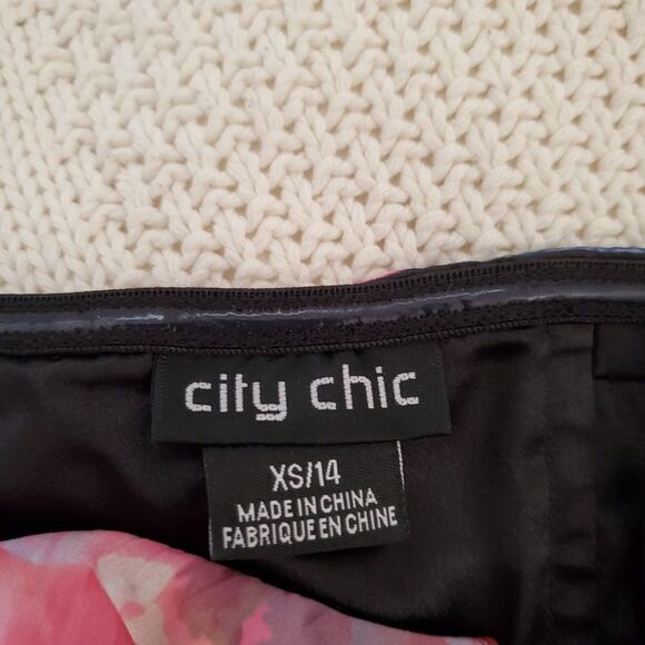 City Chic 'Romantic Rose' Floral Strapless Maxi Dress - size 14 in Black/Pink - Picture 11 of 13